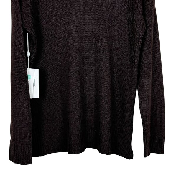Evolution Stitch Fix Madi Cable Knit Turtleneck Sweater Sz Large Brown NWT - Picture 7 of 11